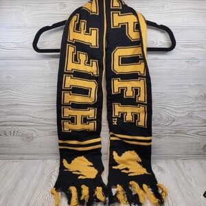 Harry Potter Hufflepuff Scarf Knit Yellow Black Banner‎ Wizard Costume Cosplay